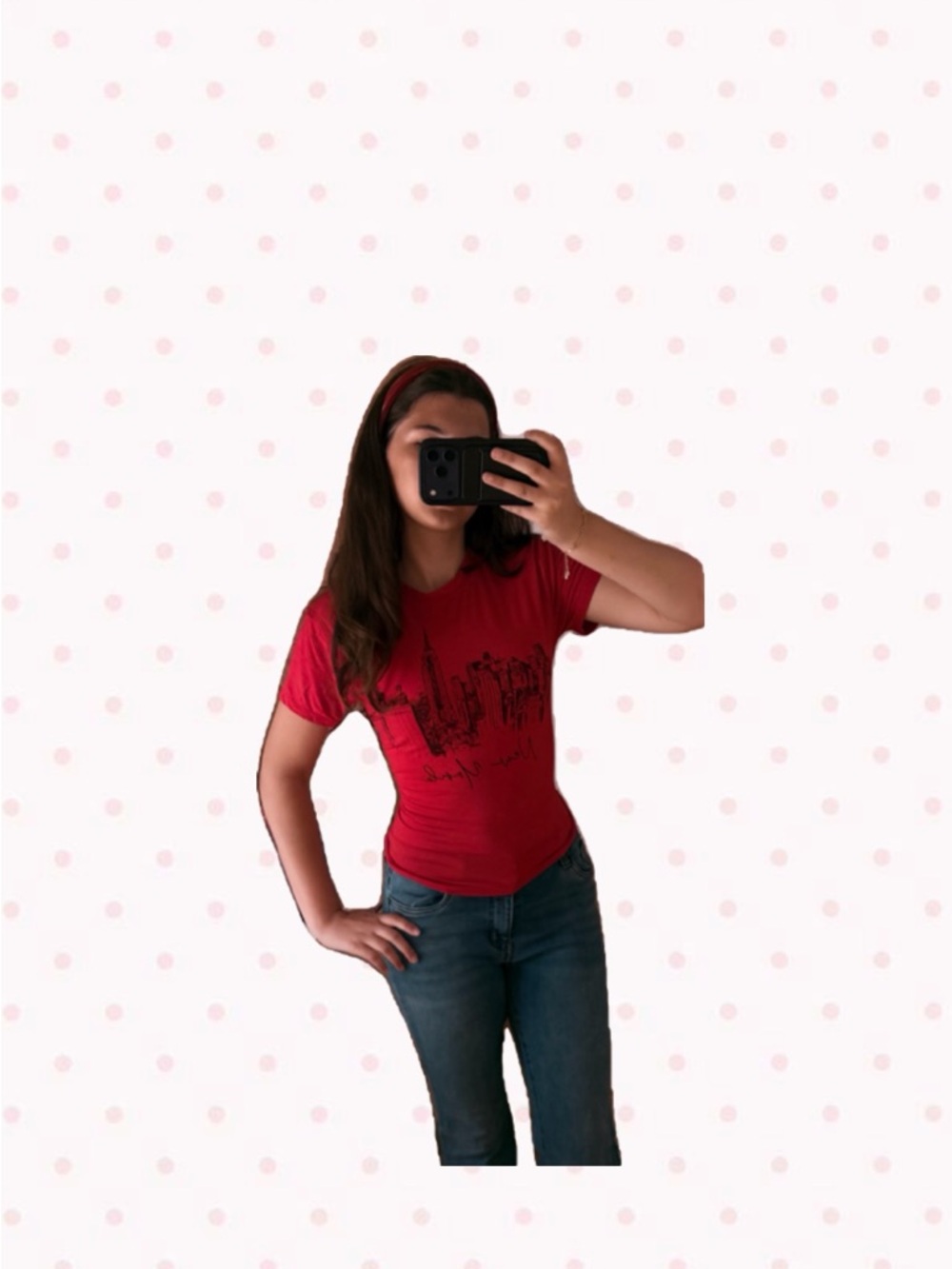 Women’s Red Short Sleeve Graphic Tee - Fitted Casual Top